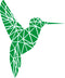 Vinyl Wall Art Decal - Geometric Hummingbird Outline - 28" x 23" - Beautiful Exotic Bird Wall Art Sticker Decals - Home Decor Living Room Bedroom (28" x 23"; Green) Green 28" x 23" 4
