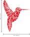 Vinyl Wall Art Decal - Geometric Hummingbird Outline - 28" x 23" - Beautiful Exotic Bird Wall Art Sticker Decals - Home Decor Living Room Bedroom (28" x 23"; Red) Red 28" x 23" 3