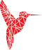 Vinyl Wall Art Decal - Geometric Hummingbird Outline - 28" x 23" - Beautiful Exotic Bird Wall Art Sticker Decals - Home Decor Living Room Bedroom (28" x 23"; Red) Red 28" x 23" 4