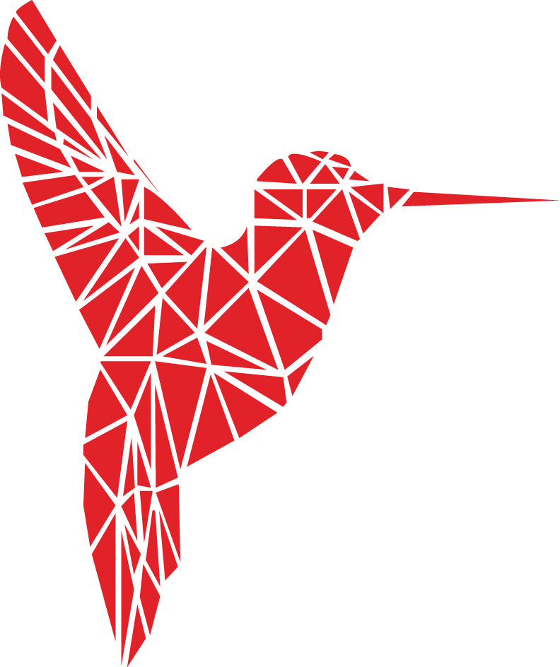 Vinyl Wall Art Decal - Geometric Hummingbird Outline - 28" x 23" - Beautiful Exotic Bird Wall Art Sticker Decals - Home Decor Living Room Bedroom (28" x 23"; Red) Red 28" x 23" 4