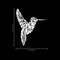 Vinyl Wall Art Decal - Geometric Hummingbird Outline - 28" x 23" - Beautiful Exotic Bird Wall Art Sticker Decals - Home Decor Living Room Bedroom (28" x 23"; White) White 28" x 23" 3
