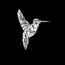 Vinyl Wall Art Decal - Geometric Hummingbird Outline - 28" x 23" - Beautiful Exotic Bird Wall Art Sticker Decals - Home Decor Living Room Bedroom (28" x 23"; White) White 28" x 23" 4