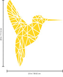 Vinyl Wall Art Decal - Geometric Hummingbird Outline - 28" x 23" - Beautiful Exotic Bird Wall Art Sticker Decals - Home Decor Living Room Bedroom (28" x 23"; Yellow) Yellow 28" x 23" 3