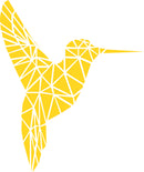 Vinyl Wall Art Decal - Geometric Hummingbird Outline - 28" x 23" - Beautiful Exotic Bird Wall Art Sticker Decals - Home Decor Living Room Bedroom (28" x 23"; Yellow) Yellow 28" x 23" 4