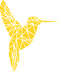 Vinyl Wall Art Decal - Geometric Hummingbird Outline - 28" x 23" - Beautiful Exotic Bird Wall Art Sticker Decals - Home Decor Living Room Bedroom (28" x 23"; Yellow) Yellow 28" x 23" 4