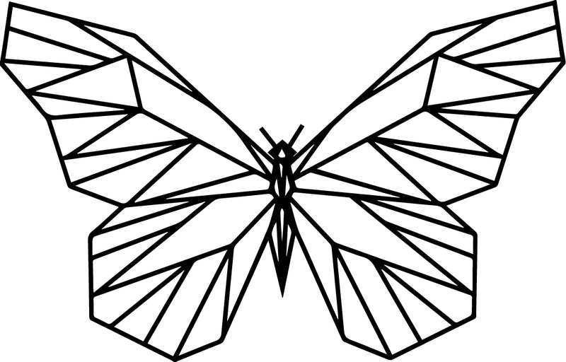 Vinyl Wall Art Decal - Geometric Butterfly Outline - 23" x 36" - Home Decor Sticker Decals - Living Room Bedroom Nursery Playroom (23" x 36"; Black) Black 23" x 36" 4