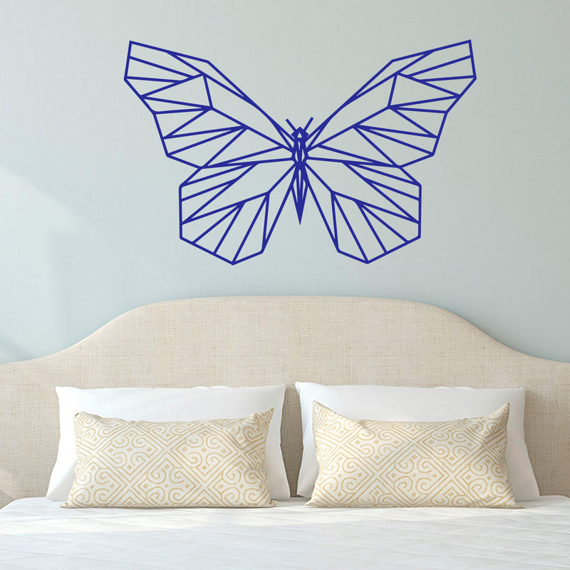 Vinyl Wall Art Decal - Geometric Butterfly Outline - 23" x 36" - Home Decor Sticker Decals - Living Room Bedroom Nursery Playroom (23" x 36"; Blue) Blue 23" x 36"