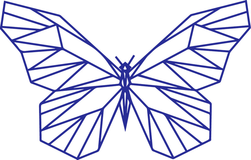 Vinyl Wall Art Decal - Geometric Butterfly Outline - 23" x 36" - Home Decor Sticker Decals - Living Room Bedroom Nursery Playroom (23" x 36"; Blue) Blue 23" x 36" 4