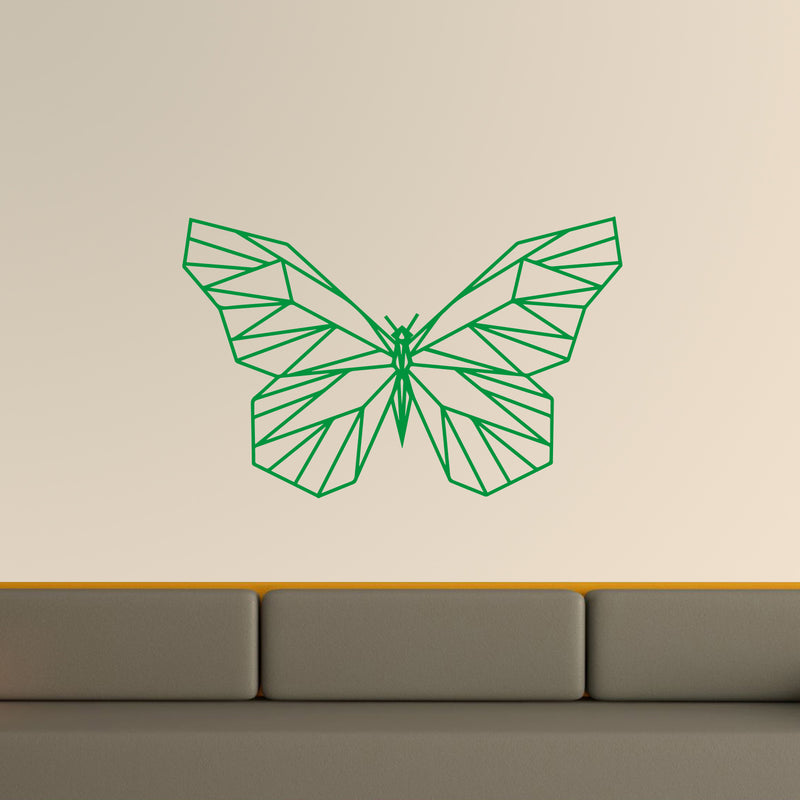 Vinyl Wall Art Decal - Geometric Butterfly Outline - 23" x 36" - Home Decor Sticker Decals - Living Room Bedroom Nursery Playroom (23" x 36"; Green) Green 23" x 36"