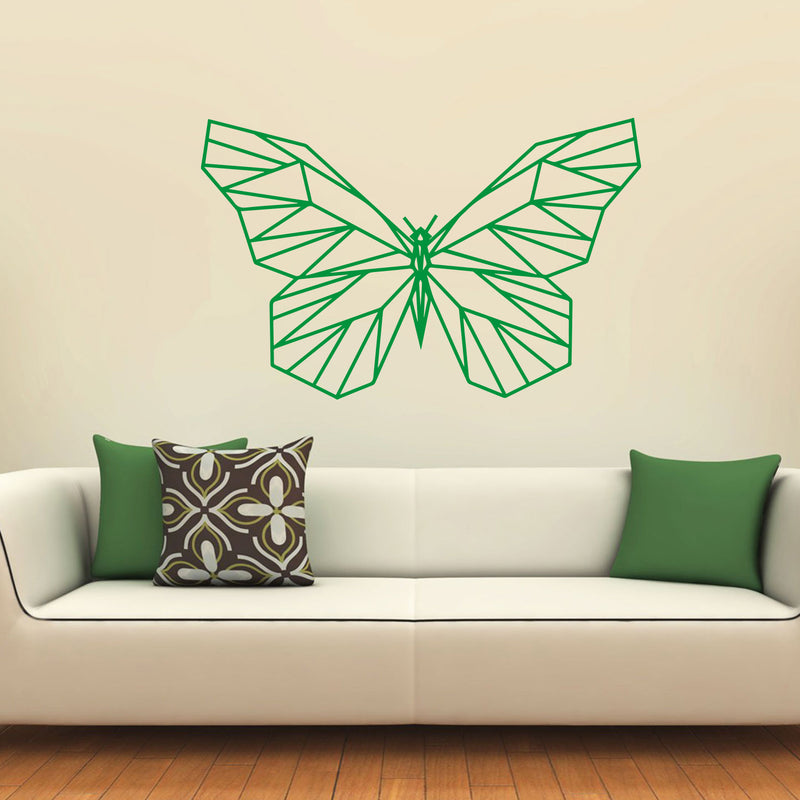 Vinyl Wall Art Decal - Geometric Butterfly Outline - 23" x 36" - Home Decor Sticker Decals - Living Room Bedroom Nursery Playroom (23" x 36"; Green) Green 23" x 36" 2