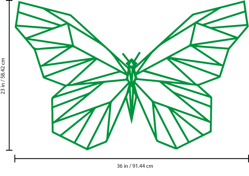 Vinyl Wall Art Decal - Geometric Butterfly Outline - 23" x 36" - Home Decor Sticker Decals - Living Room Bedroom Nursery Playroom (23" x 36"; Green) Green 23" x 36" 3