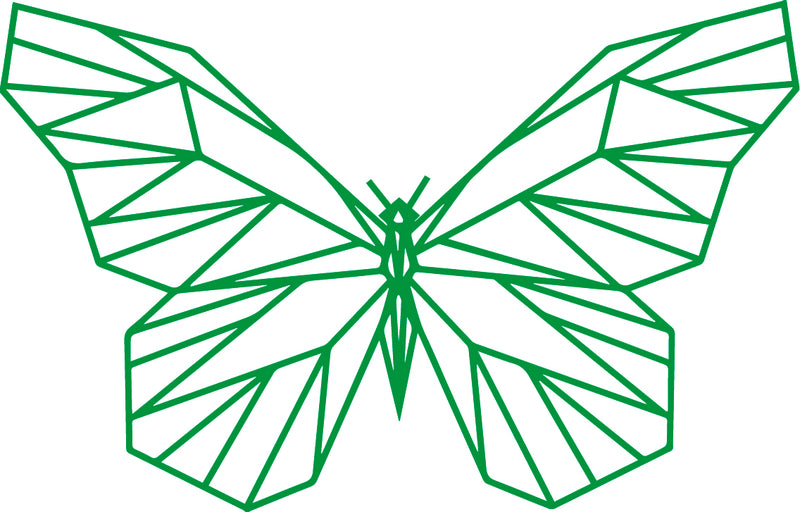 Vinyl Wall Art Decal - Geometric Butterfly Outline - 23" x 36" - Home Decor Sticker Decals - Living Room Bedroom Nursery Playroom (23" x 36"; Green) Green 23" x 36" 4