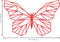 Vinyl Wall Art Decal - Geometric Butterfly Outline - 23" x 36" - Home Decor Sticker Decals - Living Room Bedroom Nursery Playroom (23" x 36"; Red) Red 23" x 36" 3