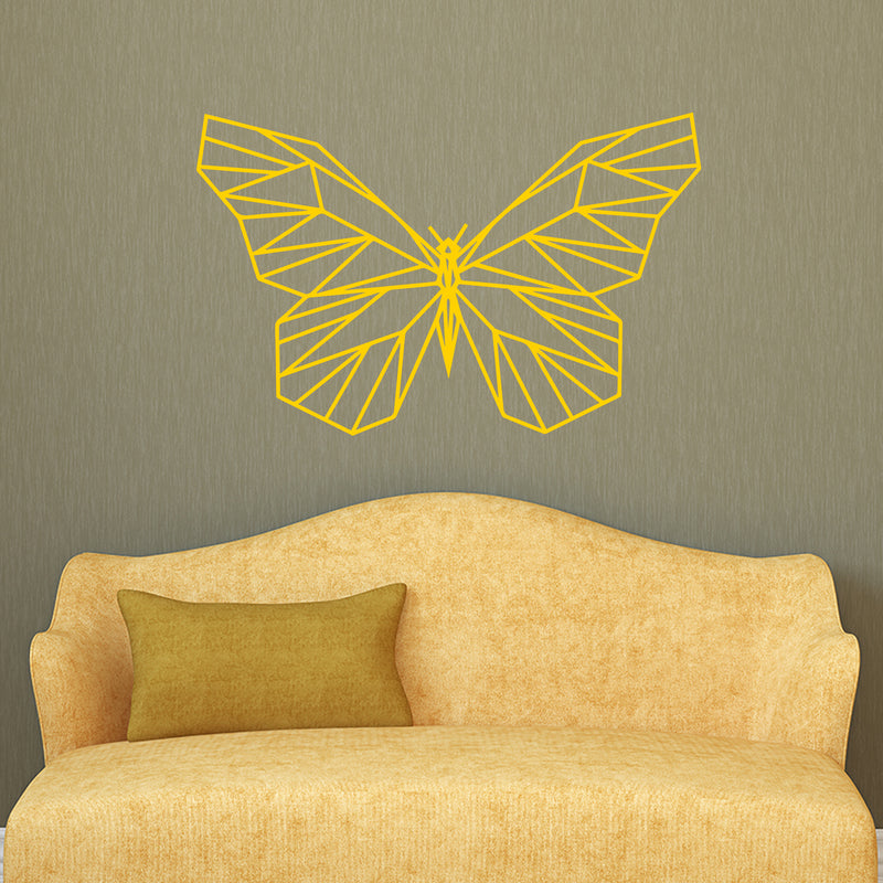 Vinyl Wall Art Decal - Geometric Butterfly Outline - 23" x 36" - Home Decor Sticker Decals - Living Room Bedroom Nursery Playroom (23" x 36"; Yellow) Yellow 23" x 36" 2
