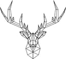 Vinyl Wall Art Decal - Geometric Deer Head - 23" x 26" - Home Decor for Living Room Bedroom Boys Room - Peel and Stick Stencil Sticker Decals (23" x 26"; Black) Black 32" x 23" 4