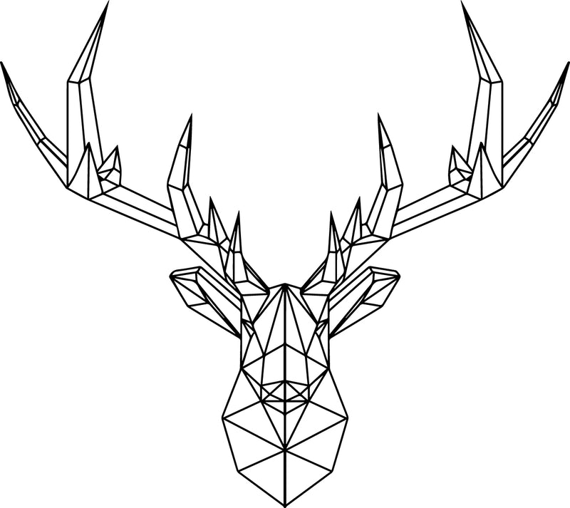 Vinyl Wall Art Decal - Geometric Deer Head - Home Decor for Living Room Bedroom Boys Room - Peel and Stick Stencil Sticker Decals (23" x 26"; White)   4