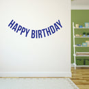 Vinyl Wall Art Decals - Happy Birthday - 16" x 45" - Best Wishes Celebrate Home Work Place Stencil Adhesives - Fun Happy Decal for Office Living Room Bedroom Dorm Room Decor (16" x 45"; Blue Text) Blue 16" x 45" 2