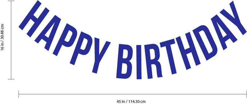 Vinyl Wall Art Decals - Happy Birthday - 16" x 45" - Best Wishes Celebrate Home Work Place Stencil Adhesives - Fun Happy Decal for Office Living Room Bedroom Dorm Room Decor (16" x 45"; Blue Text) Blue 16" x 45" 3