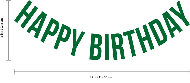 Vinyl Wall Art Decals - Happy Birthday - 16" x 45" - Best Wishes Celebrate Home Work Place Stencil Adhesives - Fun Happy Decal for Office Living Room Bedroom Dorm Room Decor (16" x 45"; Green Text) Green 16" x 45" 3