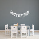 Vinyl Wall Art Decals - Happy Birthday - 16" x 45" - Best Wishes Celebrate Home Work Place Stencil Adhesives - Fun Happy Decal for Office Living Room Bedroom Dorm Room Decor (16" x 45"; White Text) White 16" x 45" 2