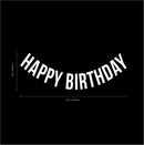 Vinyl Wall Art Decals - Happy Birthday - 16" x 45" - Best Wishes Celebrate Home Work Place Stencil Adhesives - Fun Happy Decal for Office Living Room Bedroom Dorm Room Decor (16" x 45"; White Text) White 16" x 45" 4