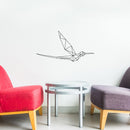 Vinyl Wall Art Decal - Geometric Hummingbird Side View - 12" x 23" - Stencil Adhesive Vinyl for Home Apartment Workplace Use - Geometric Shapes for Living Room Bedroom Decorations (12" x 23"; Black) Black 12" x 23"