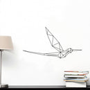 Vinyl Wall Art Decal - Geometric Hummingbird Side View - 12" x 23" - Stencil Adhesive Vinyl for Home Apartment Workplace Use - Geometric Shapes for Living Room Bedroom Decorations (12" x 23"; Black) Black 12" x 23" 2