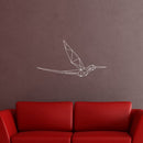 Vinyl Wall Art Decal - Geometric Hummingbird Side View - 12" x 23" - Stencil Adhesive Vinyl for Home Apartment Workplace Use - Geometric Shapes for Living Room Bedroom Decorations (12" x 23"; White) White 12" x 23"
