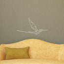 Vinyl Wall Art Decal - Geometric Hummingbird Side View - 12" x 23" - Stencil Adhesive Vinyl for Home Apartment Workplace Use - Geometric Shapes for Living Room Bedroom Decorations (12" x 23"; White) White 12" x 23" 2