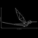 Vinyl Wall Art Decal - Geometric Hummingbird Side View - 12" x 23" - Stencil Adhesive Vinyl for Home Apartment Workplace Use - Geometric Shapes for Living Room Bedroom Decorations (12" x 23"; White) White 12" x 23" 3