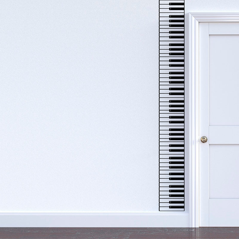 Vinyl Wall Art Decal - Large Piano Keys Design - Decoration Vinyl Sticker - Unisex Musician Wall Art Decal - Modern Music Instrument Decal - Indoor Outdoor Stencil Adhesive   2