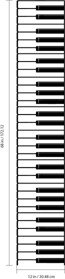 Vinyl Wall Art Decal - Piano Keys Design - 68" x 12" Decoration Vinyl Sticker - Unisex Musician Wall Art Decal - Modern Music Instrument Decal - Indoor Outdoor Stencil Adhesive (68" x 12"; Black) Black 68" x 12" 3