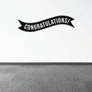 Vinyl Wall Art Decals - Congratulations! Banner - Best Wishes Celebrate Home Work Place Stencil Adhesives - Fun Happy Decal for Office Living Room Bedroom Dorm Room (13" x 45"; Blue)