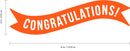 Vinyl Wall Art Decals - Congratulations! Banner - 13" x 45" - Best Wishes Celebrate Home Work Place Stencil Adhesives - Fun Happy Decal for Office Living Room Bedroom Dorm Room (13" x 45"; Orange) Orange 13" x 45" 3