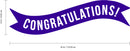 Vinyl Wall Art Decals - Congratulations! Banner - 13" x 45" - Best Wishes Celebrate Home Work Place Stencil Adhesives - Fun Happy Decal for Office Living Room Bedroom Dorm Room (13" x 45"; Purple) Purple 13" x 45" 3