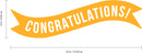 Vinyl Wall Art Decals - Congratulations! Banner - 13" x 45" - Best Wishes Celebrate Home Work Place Stencil Adhesives - Fun Happy Decal for Office Living Room Bedroom Dorm Room (13" x 45"; Yellow) Yellow 13" x 45" 3