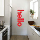 Vinyl Art Wall Decals - Hello Greeting - 60" x 23" Decorative Door Mural - Removable Wall Sticker Decal for Home Decor - Business Office - Bedroom Living Room Vinyl Stencil Adhesive (60" X 23"; RED) Red 60" x 23"