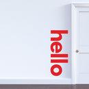 Vinyl Art Wall Decals - Hello Greeting - 60" x 23" Decorative Door Mural - Removable Wall Sticker Decal for Home Decor - Business Office - Bedroom Living Room Vinyl Stencil Adhesive (60" X 23"; RED) Red 60" x 23" 2