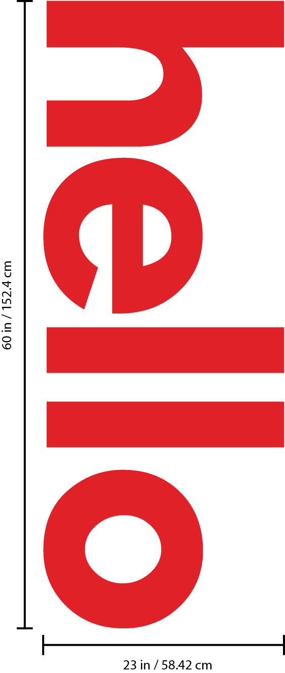 Vinyl Art Wall Decals - Hello Greeting - 60" x 23" Decorative Door Mural - Removable Wall Sticker Decal for Home Decor - Business Office - Bedroom Living Room Vinyl Stencil Adhesive (60" X 23"; RED) Red 60" x 23" 3