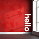 Vinyl Art Wall Decals - Hello Greeting - 60" x 23" Decorative Door Mural - Removable Wall Sticker Decal for Home Decor - Business Office - Bedroom Living Room Vinyl Stencil Adhesive (60" X 23"; WHITE) White 60" x 23" 2