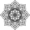 Vinyl Wall Art Decal - Flower Mandala - 23" x 23" - Adhesive Vinyl Sticker Decals - Home Apartment Workplace Decor - Yoga Studio Namaste Meditation Mandala Bohemian Flower (23" x 23"; Black) Black 23" x 23" 4