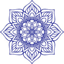 Vinyl Wall Art Decal - Flower Mandala - 23" x 23" - Adhesive Vinyl Sticker Decals - Home Apartment Workplace Decor - Yoga Studio Namaste Meditation Mandala Bohemian Flower (23" x 23"; Blue) Blue 23" x 23" 4