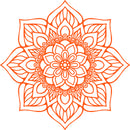Vinyl Wall Art Decal - Flower Mandala - 23" x 23" - Adhesive Vinyl Sticker Decals - Home Apartment Workplace Decor - Yoga Studio Namaste Meditation Mandala Bohemian Flower (23" x 23"; Orange) Orange 23" x 23" 4
