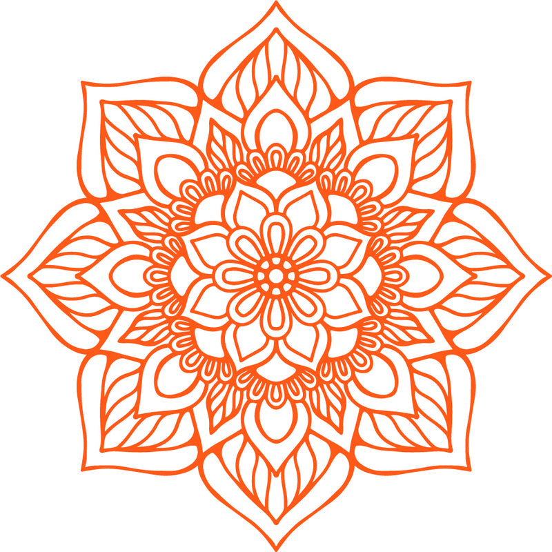 Vinyl Wall Art Decal - Flower Mandala - 23" x 23" - Adhesive Vinyl Sticker Decals - Home Apartment Workplace Decor - Yoga Studio Namaste Meditation Mandala Bohemian Flower (23" x 23"; Orange) Orange 23" x 23" 4