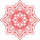 Vinyl Wall Art Decal - Flower Mandala - 23" x 23" - Adhesive Vinyl Sticker Decals - Home Apartment Workplace Decor - Yoga Studio Namaste Meditation Mandala Bohemian Flower (23" x 23"; Red) Red 23" x 23" 4