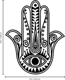 Vinyl Wall Art Decal - Hamsa Hand - 29" x 23" - Hand of Fatima Evil Eye Protection Blessing Symbol - Home Apartment Decor - Yoga Studio Namaste Meditation Mandala House Warming Gift (29" x 23"; Black) Black 29" x 23" 3