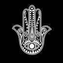 Vinyl Wall Art Decal - Hamsa Hand - 29" x 23" - Hand of Fatima Evil Eye Protection Blessing Symbol - Home Apartment Decor - Yoga Studio Namaste Meditation Mandala House Warming Gift (29" x 23"; White) White 29" x 23" 4