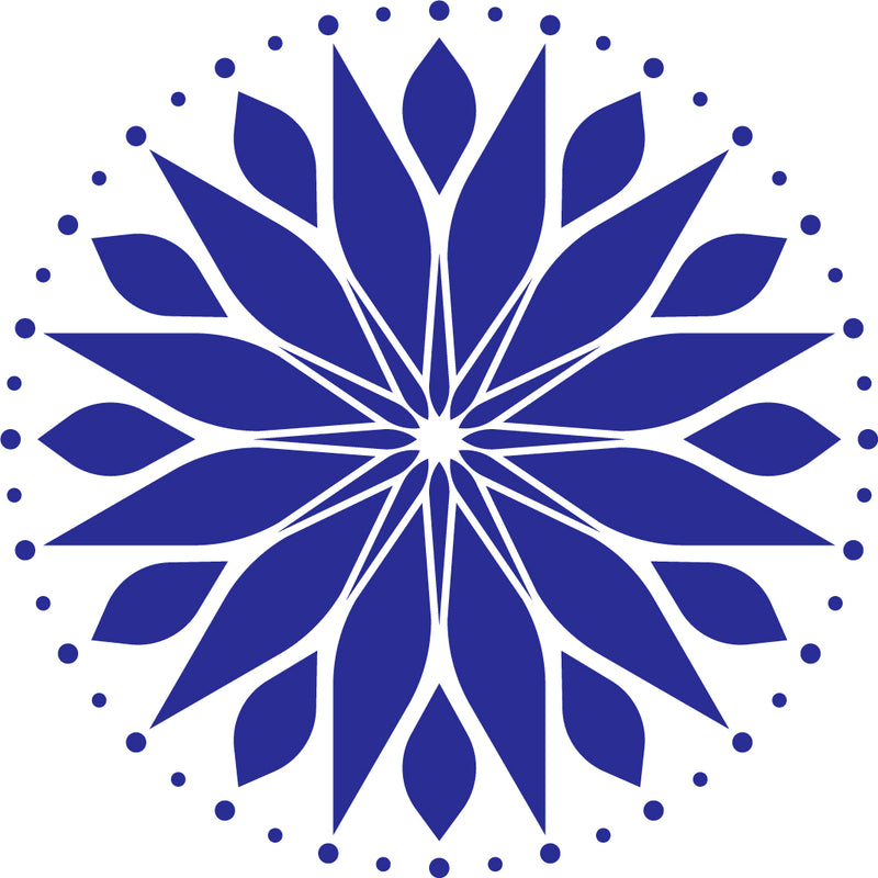 Vinyl Wall Art Decal - Circle Mandala - 23" x 23" - Adhesive Vinyl Sticker Decals - Home Apartment Workplace Decor - Yoga Studio Namaste Meditation Mandala Bohemian Flower (23" x 23"; Blue) Blue 23" x 23" 4