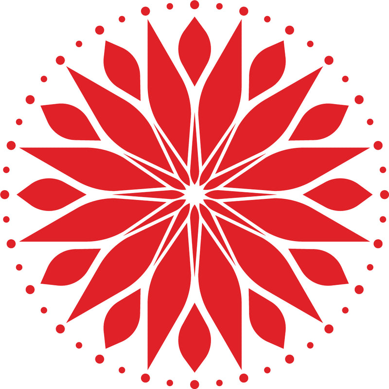 Vinyl Wall Art Decal - Circle Mandala - 23" x 23" - Adhesive Vinyl Sticker Decals - Home Apartment Workplace Decor - Yoga Studio Namaste Meditation Mandala Bohemian Flower (23" x 23"; Red) Red 23" x 23" 4