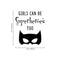 Vinyl Art Wall Decal - Girls Can Be Superheroes Too - 23" x 20" - Little Girls Quotes - Toddlers Preschool Nursery Bedroom Playroom Apartment Indoor Outdoor Decor Stickers Black 26" x 23"